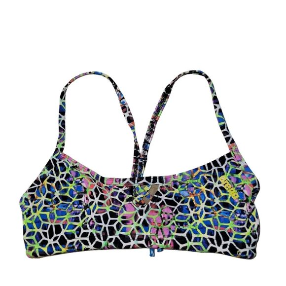 Arena Nwt Bandeau Be Multi Bikini Top Yellow Star size 28 (xxs) - Picture 1 of 3